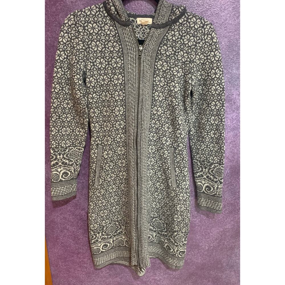 Telluride Clothing Co Long Cardigan Sweater Women's S dark & Light Gray